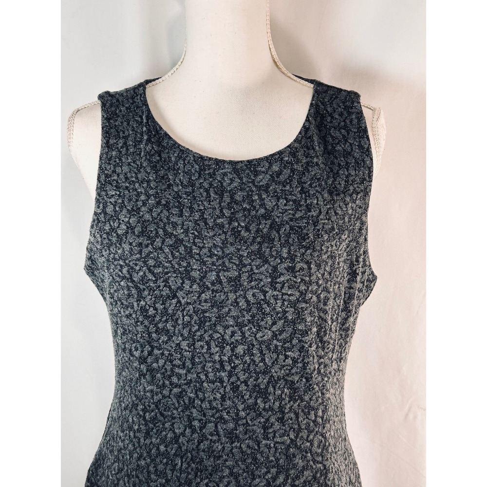 Nicole Miller New York Gray Black Animal Print Sleeveless Sheath Dress Size 8 - Picture 2 of 9
